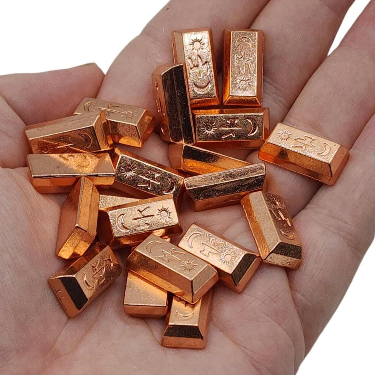 20 Copper Metal Ingots for tabletop RPGs