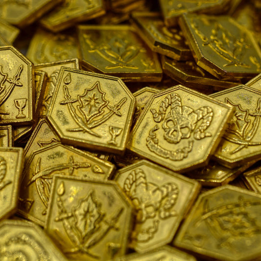 500 Gold Fiendish Metal Coins for tabletop RPGs