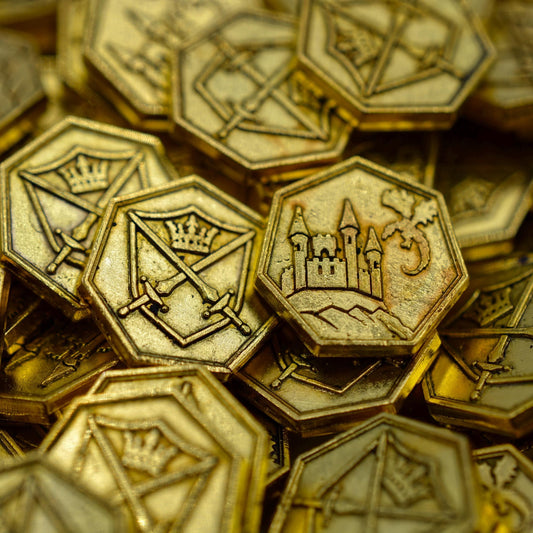 100 Gold Human Metal Coins for tabletop RPGs