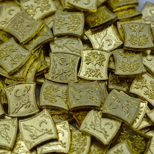 1,000 Gold Elven Metal Coins for tabletop RPGs