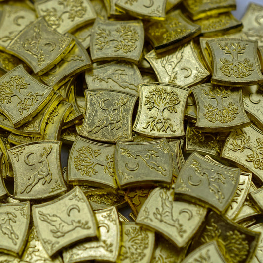 500 Gold Elven Metal Coins for tabletop RPGs