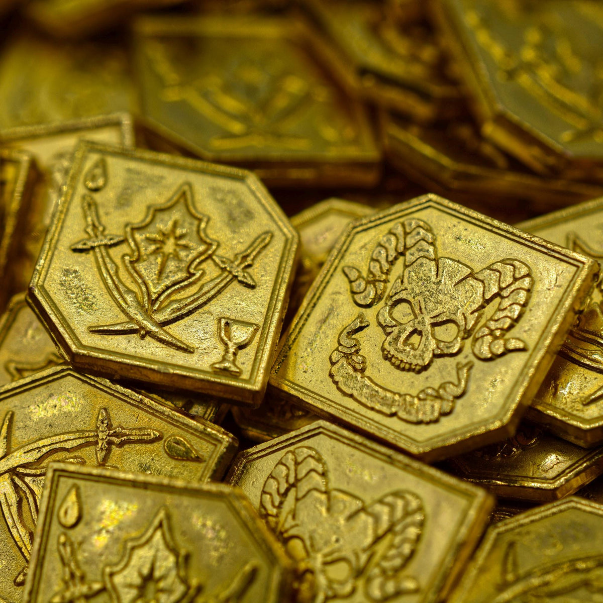 500 Gold Fiendish Metal Coins, detail view 2