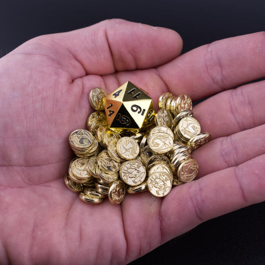 100 Gold Metal Coins for tabletop RPGs